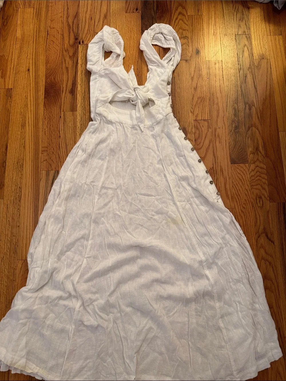 Free People White Backless Tie-Back Maxi Dress - Picture 1 of 3